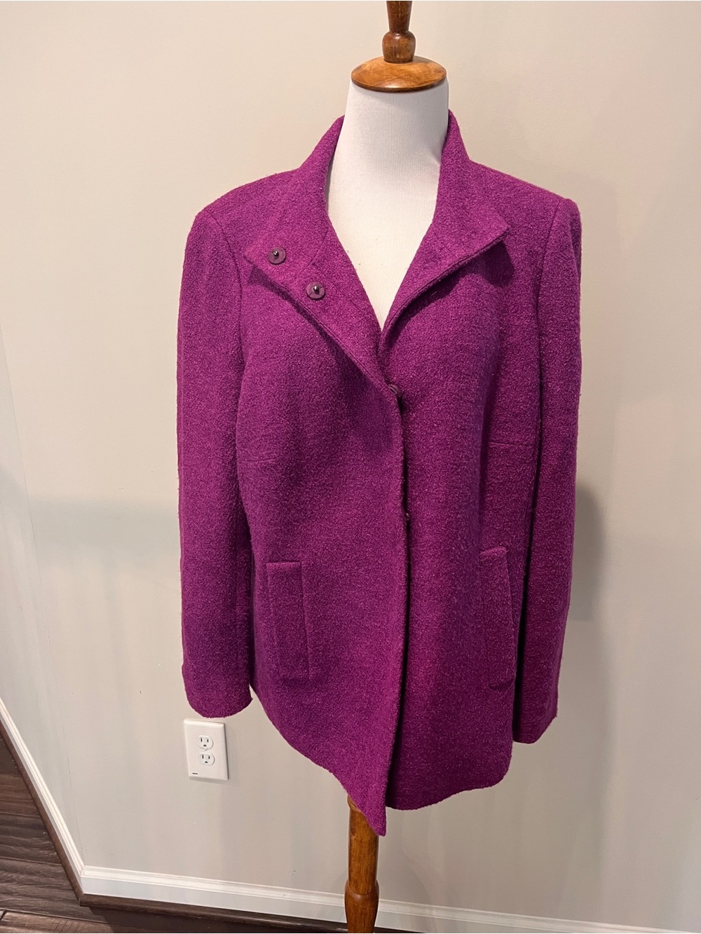 Talbots Woman’s Wool Blend Lined Mid-Length Jacket Long Sleeve Plus 12W